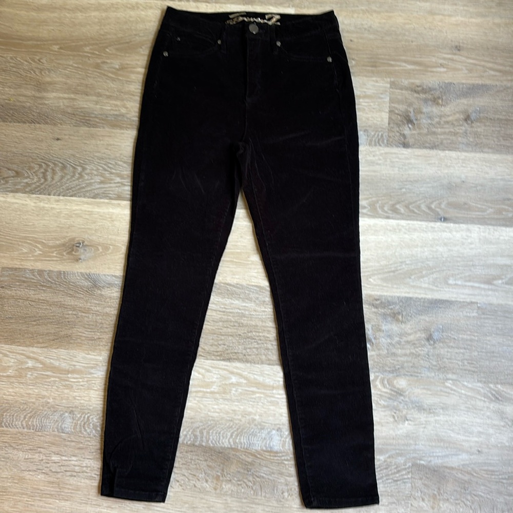 Seven 7 Black Corduroy Ultra High Rise Skinny Stretch Pants size 4